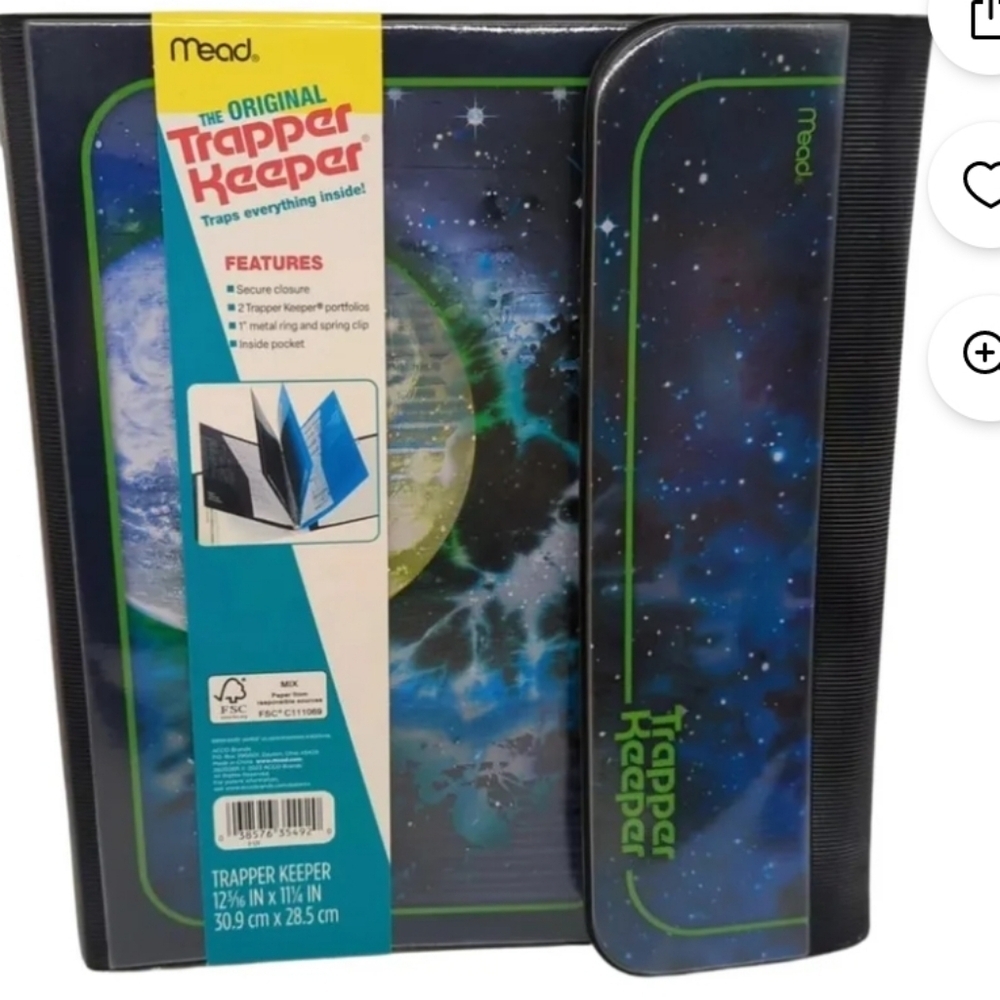 Mead Trapper Keeper Binder with Portfolios Nuclear Moon